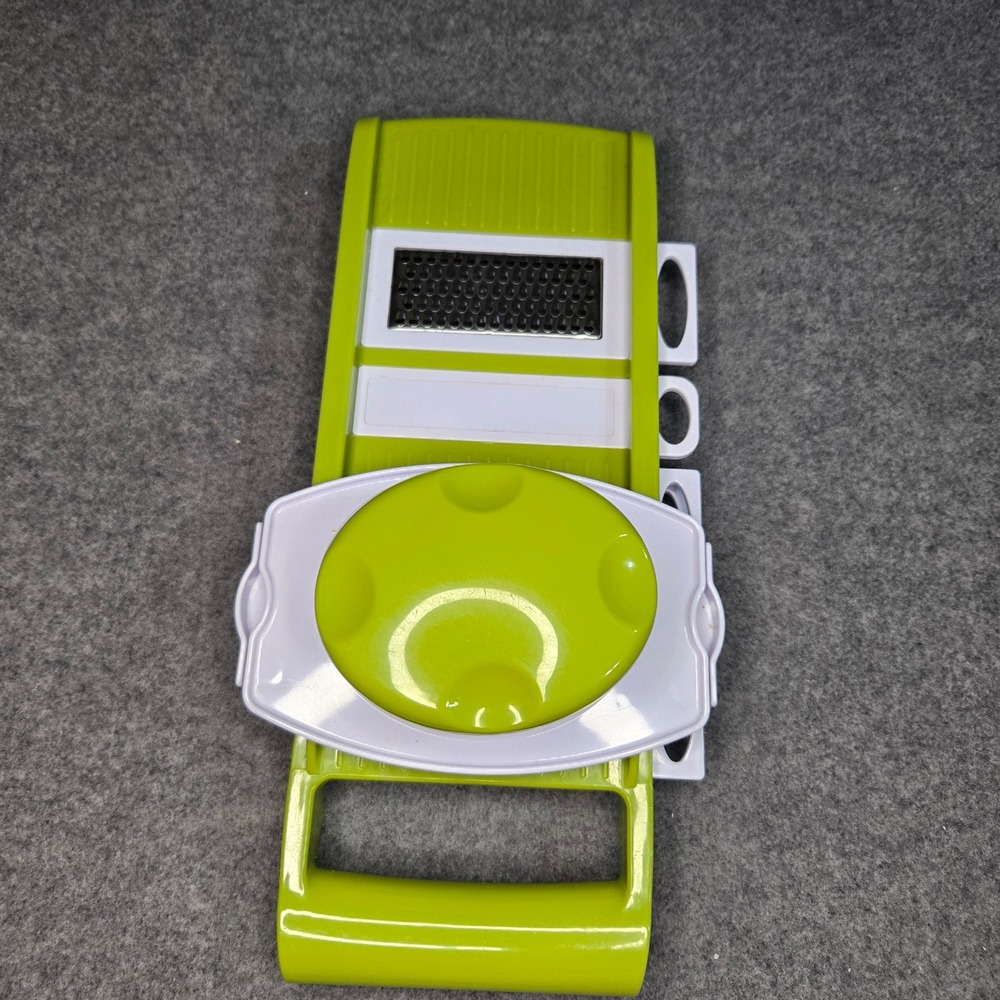 Multi-Blade Vegetable Slicer Grater Set Lime Green White Kitchen Mandoline Retro